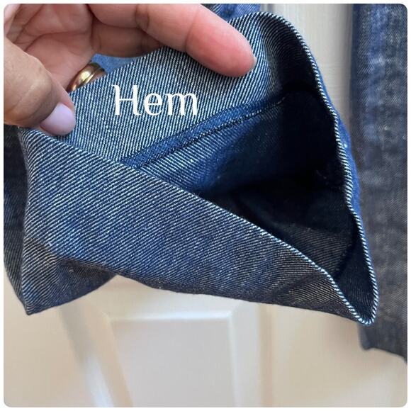 Express Chambray Linen Blend Super High Rise Ankle Tapered Pant Size Large - Picture 5 of 12